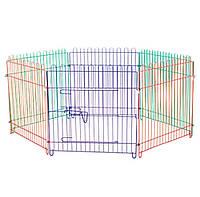 Клетка-манеж для щенков, металлический 6 секций по 62×62 см Різнокольоровий