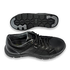 Чоловічі кросівки осінні чорні шкіряні Clubshoes на шнуровці осінь/весна демі, фото 3