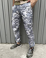 Штаны карго мужские тактические светло-серый пиксель | брюки мужские военные камуфляж