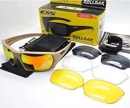 Тактичні окуляри ESS Rollbar 4LS Kit TAN 10626