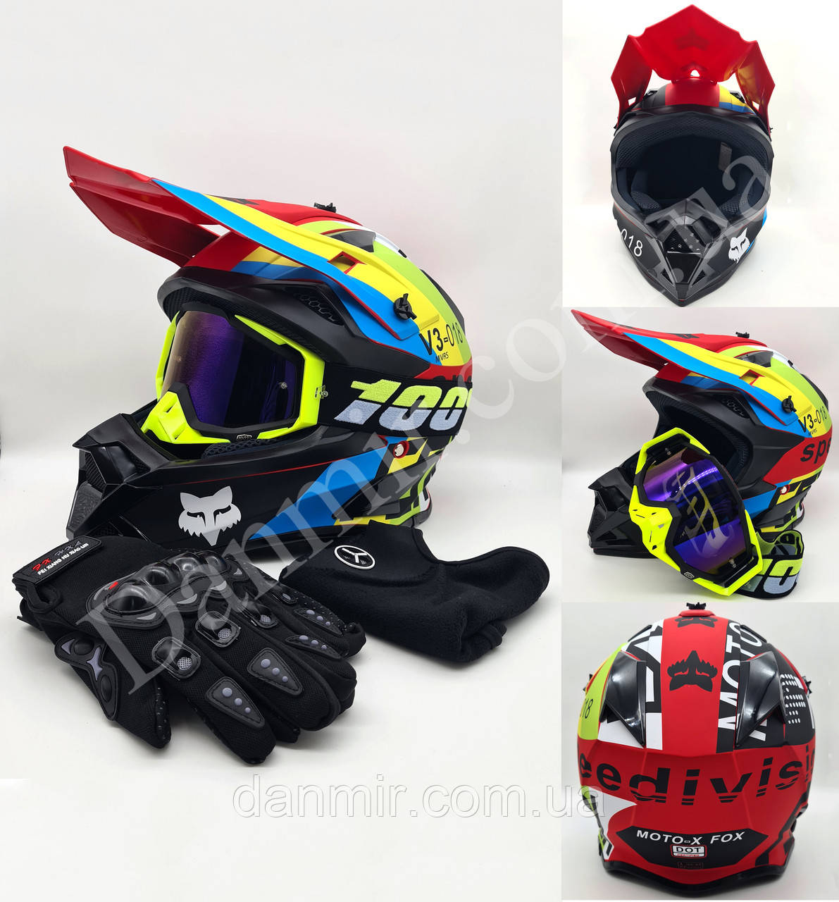 Мотошолом Ендуро H511XS для мотокросу або квадроцикла + КОМПЛЕКТ у Подарунок (Окуляри, Рукавички, Балаклава), фото 1