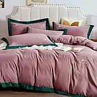 Комплект постільної білизни із сатину з вишивкою TM Home textile розмір євро POL колiр бузковий