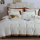 Комплект постільної білизни із сатину з вишивкою TM Home textile розмір євро POL колiр бiлий