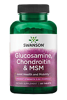 Комплекс для связок и суставов от Swanson Glucosamine Chondroitin MSM, 120 капсул