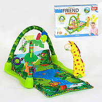 Килимок ігровий для малюків 3059 з жирафом і пальмою "Тропічний ліс"