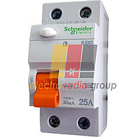 Диференційний вимикач навантаження ВД63 2П 25А 30мА