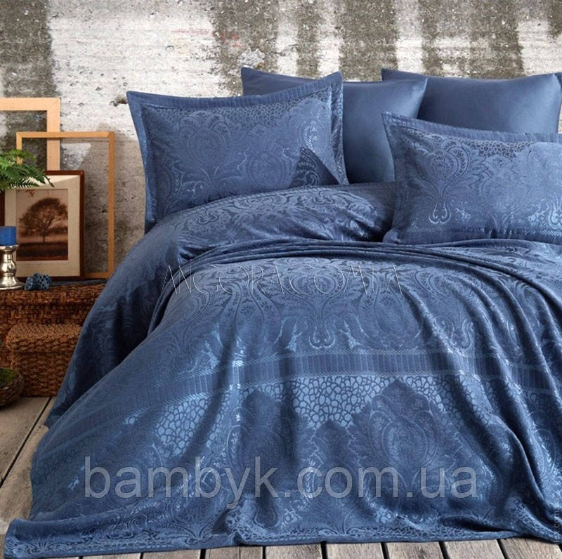 Елітне Покривало З Наволочками Жакардове Двостороннє Dantela Vita HAZEL INDIGO 260x260 Туреччина