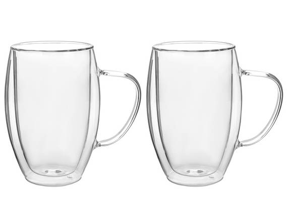 Набір з 2 чашок з подвійними стінками Le Glass Crystal 380 мл 13 см 605-003 VE, фото 1
