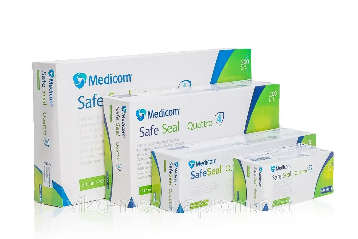 Упаковка для стерилізації медичних інструментів Medicom® 89 х 229 мм, 200 шт