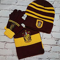 Комплект Гаррі Поттера 3 в 1: шапка, шарф, рукавички/ Косплей Harry Potter