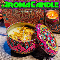 Ароматическая свеча Лимон Aroma Candle в металлическом боксе 6 х 4 см