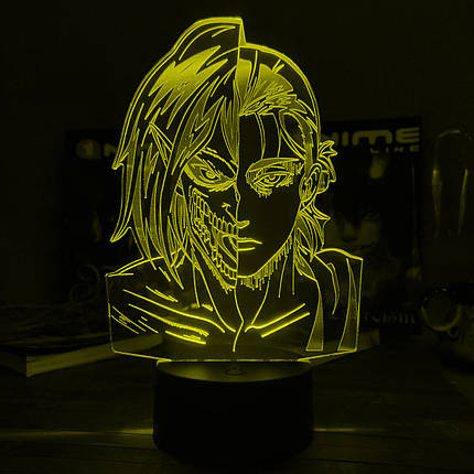 Акриловий світильник-нічник Ерен Єгер жовтий tty-n001734, фото 1