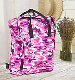 Модний рюкзак сумка шкільний, жіночій, для дівчинки підлітка рожевий камуфляж, фото 7
