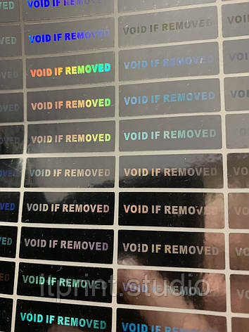 Прямокутні VOID IF REMOVED 30*10 мм, фото 1