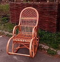 Кресло качалка лозовое для дачи и дома Ажур Kompred kors11