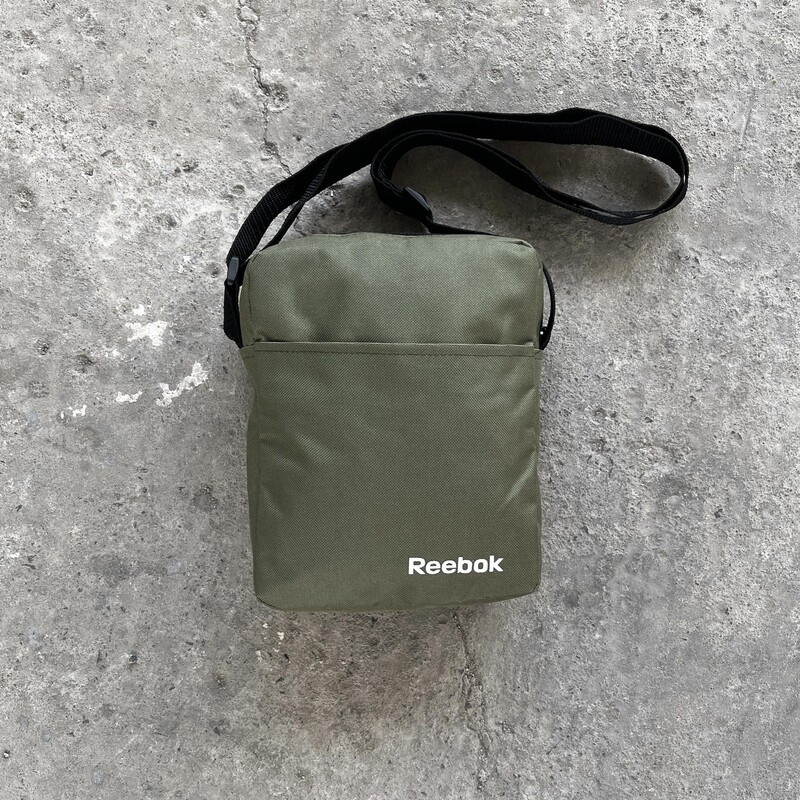 Чоловіча барсетка кольору хакі з брендовим логотипом, фото 1