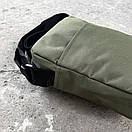 Чоловіча барсетка кольору хакі з брендовим логотипом, фото 4