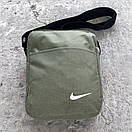 Сумка-месенджер чоловіча кольору хакі з логотипом, фото 2