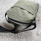 Сумка-месенджер чоловіча кольору хакі з логотипом, фото 4