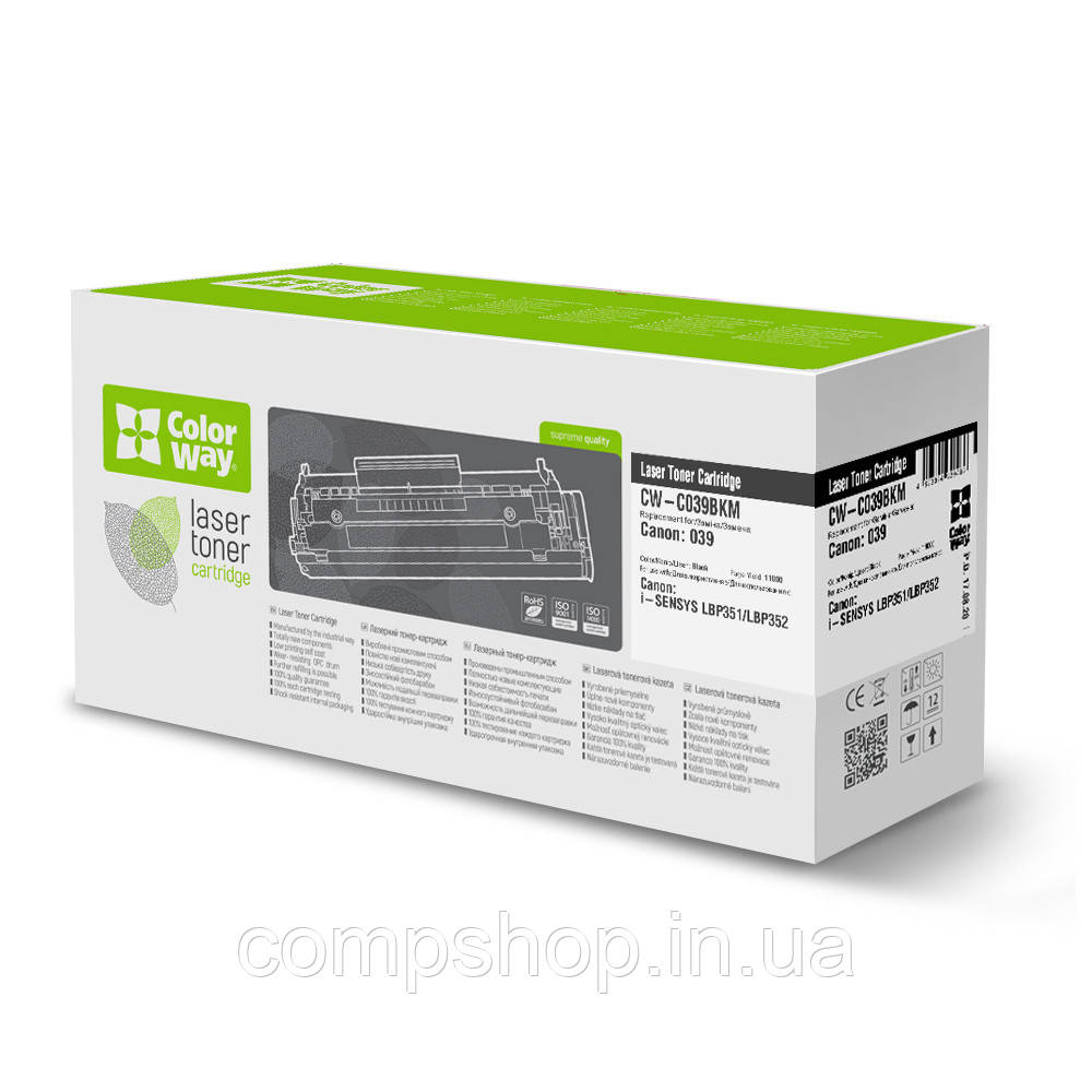 Картридж Canon 039BK (LBP-351/352)  Black (CW-C039BKM)  *ColorWay (код 108471)