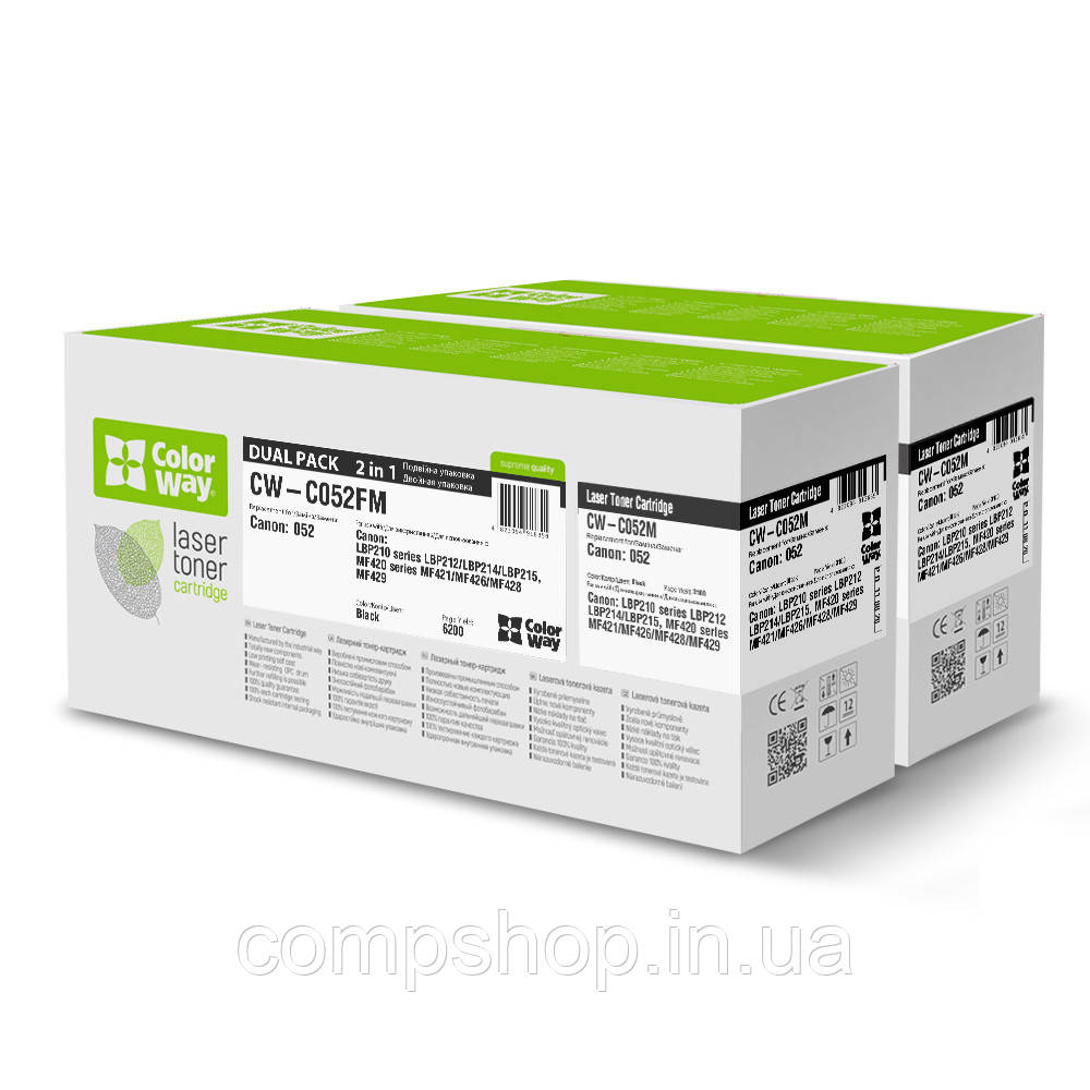 Картридж Canon 052 (LBP212/214/215/MF421/426/428/429)  DUAL PACK (CW-C052FM)  *ColorWay (код 108476), фото 1