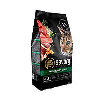 Корм сухий Savory Adult Cat Gourmand Fresh Turkey and Duck для котів зі свіжим м’ясом індички та качкою 400 г