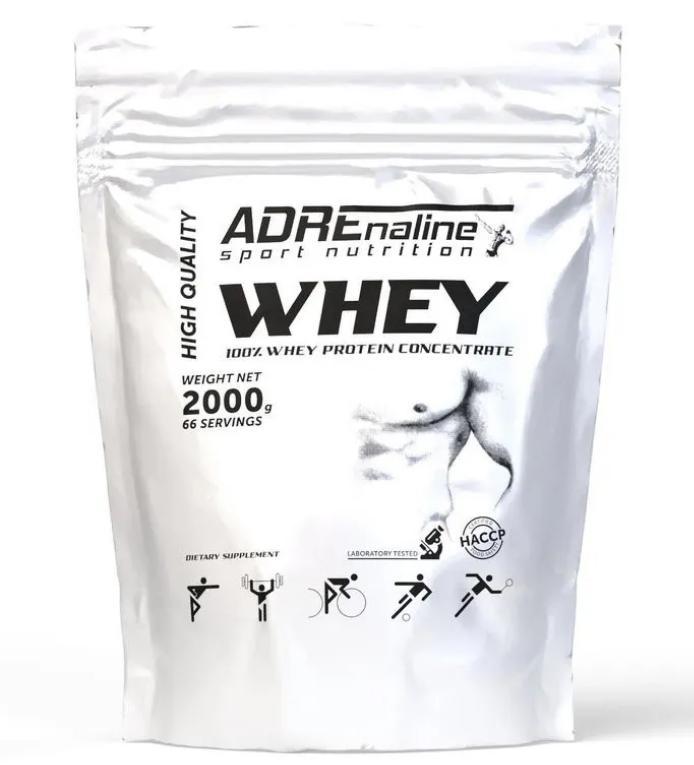 Сироватковий протеїн ADRENALINE WHEY Protein Concentrate 2000 грам  Смак :Ваніль