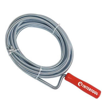 Трос для чищення труб 9 мм * 10 м, пробивний наконечник INTERTOOL HP-1007 Трос для прочищення