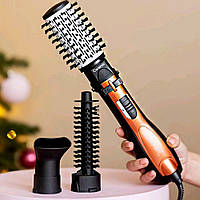 Фен-стайлер для волос с 3 насадками Gemei GM 4828 / Фен-щетка для волос с вращением (777)