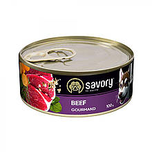 Корм вологий Savory Dog Gourmand Beef pate для дорослих собак з яловичиною 100 г