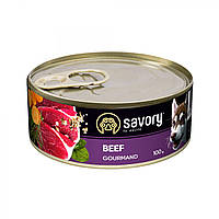 Корм вологий Savory Dog Gourmand Beef pate для дорослих собак з яловичиною 100 г