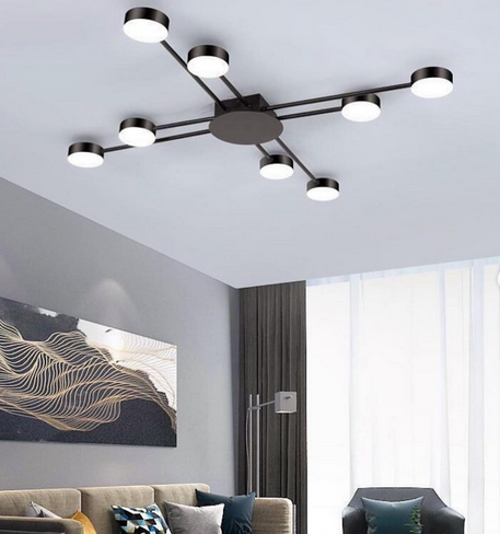 Стельова led люстра Супутник в чорному корпусі., фото 1