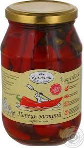 Перець гострий маринований 450 г ТМ Карпати Насолоджуйся, фото 1