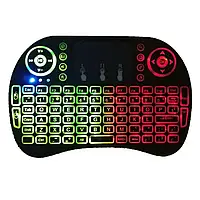 Клавиатура беспроводная Keyboard Rii Mini i8 RUS Backlit с RGB подсветкой