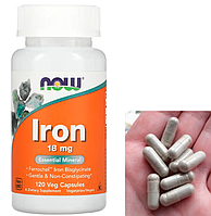 Железо NOW Foods Iron 18 mg 120 капс