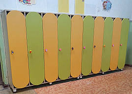 Дитячий шафа в роздягальню ДШР-5.3 на 5 секций 1500х250х1250 мм
