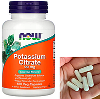 Калій NOW Potassium Citrate 99 мг 180 капс