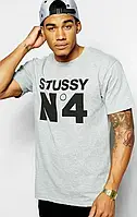 Футболка мужская Stussy, стусси серая