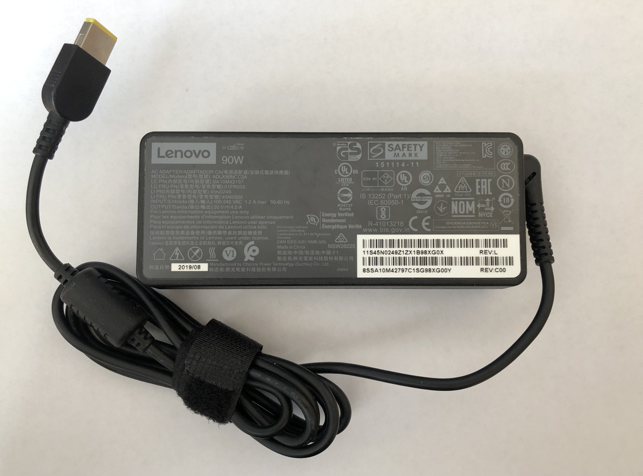 Оригінальний блок живлення для ноутбука Lenovo ADLX90NCC3A 90 W 20 V 4.5 A Square