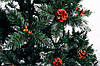 Ялинка штучна 2 метри, новорічні ялинки зі снігом і шишками, пухнаста ялинка з ягодами калина, фото 6