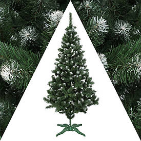 Штучні новорічні ялинки 2,5 м "Лісова казка" з інеєм, декоративна Ялинка зелена з білим кінчиком