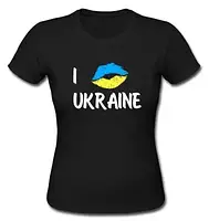 Футболка женская с принтом "I love Ukraine"