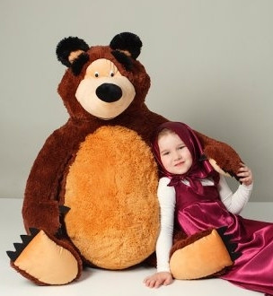 Плюшевий ведмідь із мультика Маша та ведмідь великий 150 см, Коричневий ведмедик — м'яка іграшка на подарунок