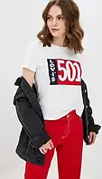 Футболка женская "Levis", левис 501 белая