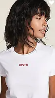 Футболка женская "Levis", левис белая с красным лого