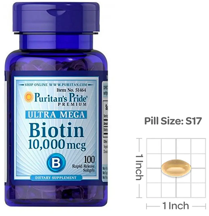 Біотин Puritan's Pride Biotin 10,000 mcg 100 гел капс, фото 2