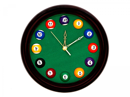 Годинник більярдний круглий Пул