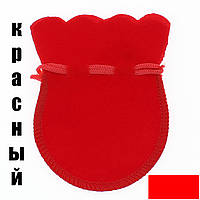 Мешочек подарочный круглый красный бархат с затяжками размер изделия 7 Х 9 см в упаковке 100 штук