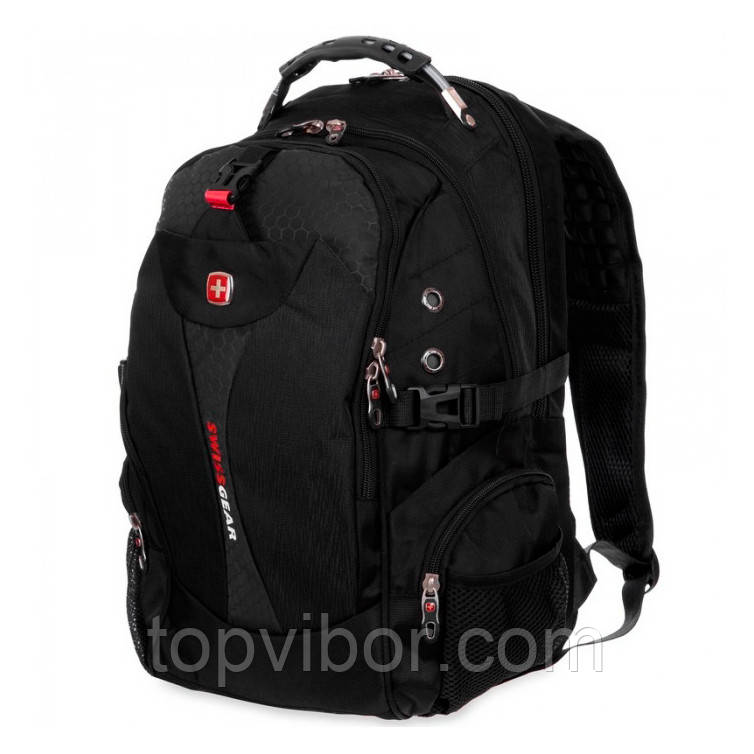 Міський рюкзак чоловічий "6923" на 35л, Чорний рюкзак похідний/спортивний з чохлом (рюкзак туристический), фото 1
