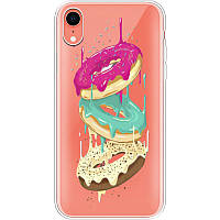 Чехол Силиконовый с Картинкой на iPhone XR (Цветные Пончики)